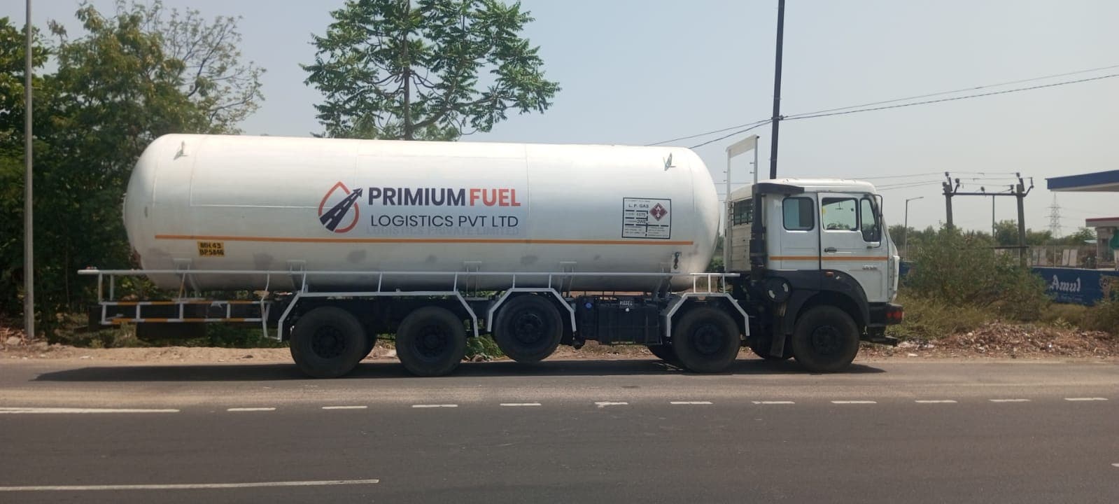 18 MT Ashok Leyland Horse Style Chassis LPG tanker unit operated by Primium Fuel Logistics